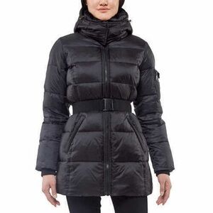 Vince Camuto Women's Belted Black Puffer Coat